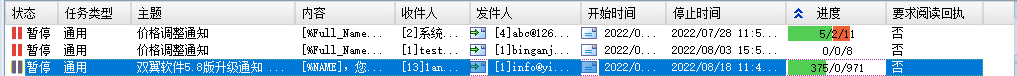 邮件群发任务列表